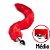 Plug Anal Médio Cauda de Raposa Pelúcia Vermelha 8x3,4 Cm - Imagem 1