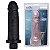 Pênis Preto com Vibrador e controle interno 17x5cm Hot Flowers - Sex shop - Imagem 1