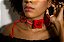 Choker e Testeira Crochê Vermelha - Imagem 1