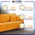 Sofá 3 Lugares 2,00 Metros Panamá com 4 Almofadas para Sala de Estar Aveludado Amarelo - Mobília Mobília - Imagem 6