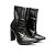 Bota Croco Bico Fino Salto Apito Preto Leka - Imagem 3