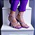 Sandália Salto Flare Shiny Tiras Strass Egeu Roxo Kah Bispo - Imagem 5