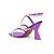 Sandália Salto Flare Shiny Tiras Strass Egeu Roxo Kah Bispo - Imagem 3