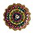 Incensário Mandala em Cerâmica e base em MDF - 7,5cm - Mandala Cód. 020 - Imagem 1