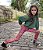 Legging Infantil Menina Suplex Estampada Onça Coral - Imagem 2