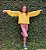 Blusa Cropped Infantil Menina Manga Longa Bufante Mostarda - Imagem 2