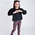 Blusa Cropped Infantil Menina Manga Longa Bufante Preto - Imagem 1