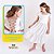 Vestido Infantil Barrado Linho Branco - Imagem 1