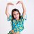 Blusa Cropped Babado Infantil Menina Estampado Coração - Imagem 2
