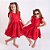 Vestido Infantil Linho Vermelho - Imagem 1