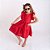 Vestido Infantil Linho Vermelho - Imagem 3