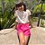 Short infantil Pregas Rosa - Imagem 1