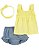 CONJUNTO VERÃO 3 PEÇAS CARTER´S MENINA AMARELO COM FAIXA DE CABELO - Imagem 1