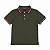 Polo Infantil Tommy Hilfiger Verde Militar Com Gola Listrada - Imagem 4