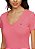 CAMISETA CASUAL FEMININA TOMMY - GOLA V ROSA - Imagem 3