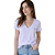 Camiseta Tommy Hilfiger Feminina Gola V Lilás Clara Básica Premium - Imagem 1