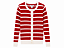 Cardigan Infantil Tommy Hilfiger Cable Knit Listrado Vermelho - Imagem 2
