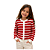 Cardigan Infantil Tommy Hilfiger Cable Knit Listrado Vermelho - Imagem 1