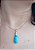 Colar E Brinco Banhado A Ouro 18k De Pedra Turquesa Azul - Imagem 3