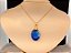 Colar E Brinco Banhado A Ouro 18k Com Pedra Zircônia Azul Safira Oval - Imagem 6