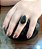 Anel Banhado a ouro 18k de Onix gota. - Imagem 1