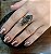Anel Banhado a ouro 18k de Quartzo Grafite Preto. - Imagem 1