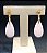 Brinco Banhado a ouro 18k de Quartzo Rosa Leitosa 038. - Imagem 2