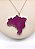 Pingente Mapa do Brasil de Pedra Ágata Rosa Pink - Imagem 1