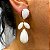 Brinco Banhado a ouro 18k de Quartzo Branco 061. - Imagem 1