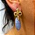 Brinco Banhado a ouro 18k de Quartzo Azul 067. - Imagem 1