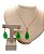 Colar E Brinco Banhado A Ouro 18k De Frizita Verde Claro ML49 - Imagem 2