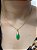 Colar E Brinco Banhado A Ouro 18k De Frizita Verde Claro ML78 - Imagem 4