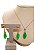 Colar E Brinco Banhado A Ouro 18k De Frizita Verde Claro ML78 - Imagem 2