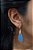 Colar E Brinco Banhado A Ouro 18k De Calcedônia Azul ML86 - Imagem 4
