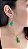 Colar E Brinco Banhado A Ouro 18k De Frizita Verde ML101 - Imagem 3