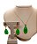 Colar E Brinco Banhado A Ouro 18k De Frizita Verde ML101 - Imagem 2