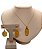 Colar E Brinco Banhado A Ouro 18k De Citrino Amarelo ML103 - Imagem 2
