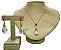 Colar e Brinco banhado a ouro 18k de Cristal. ML137 - Imagem 1