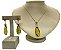 Colar e Brinco banhado a ouro 18 de Citrino Gota ML140 - Imagem 3