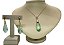 Colar e Brinco banhado a ouro 18k de Zircônia Verde ML144 - Imagem 2