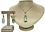 Colar e Brinco banhado a ouro 18k de Zircônia Verde ML144 - Imagem 3