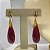 Colar e Brinco banhado a ouro 18k de Quartzo Morango ML139 - Imagem 3