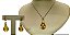 Colar e Brinco banhado a ouro 18k de Citrino. ML155 - Imagem 1