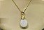 Colar e Brinco banhado a ouro 18k de Quartzo Branco ML157 - Imagem 3
