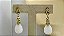 Colar e Brinco banhado a ouro 18k de Quartzo Branco ML157 - Imagem 4