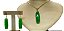 Colar e Brinco banhado a ouro 18k de Frizita Verde ML160 - Imagem 3