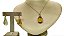 Colar e Brinco banhado a ouro 18k de Citrino. ML161 - Imagem 4