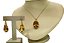 Colar e Brinco banhado a ouro 18k de Citrino. ML161 - Imagem 1