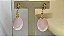 Colar e Brinco banhado a ouro 18k de Quartzo Rosa ML162 - Imagem 2