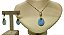 Colar e Brinco banhado a ouro 18k de opala Azul ML163 - Imagem 4